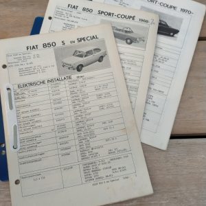 Fiat 850 documentatie 850S, Sport Coupe, Special