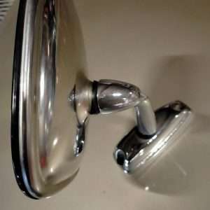 Oldtimerspiegel  RVS met chrome voet