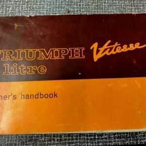 Triumph Vitesse 2 liter owners handbook