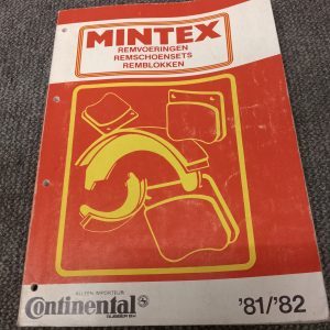 Mintex remonderdelen boek - catalogus 1960-1980