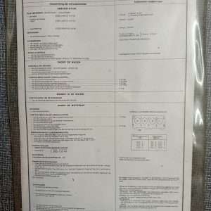 Grote onderhoudskaart - controle beurt Peugeot 504 injectie