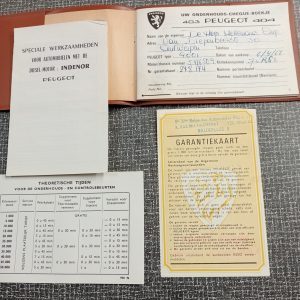 Peugeot 403 404 onderhouds boekje - garantie