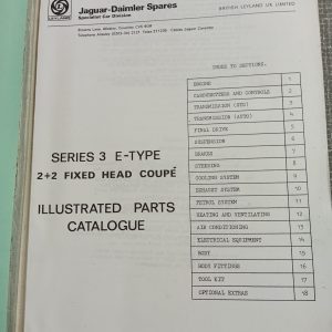 Onderdelen catalogus Jaguar E Type serie 3 2+2 fixed head coupé